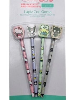 New set of sanrio hello kitty and friends pencils 4 pc